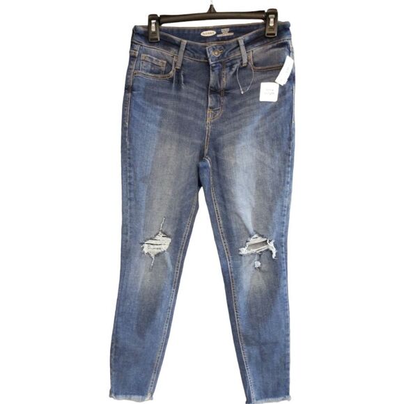 Old Navy High-Waisted Rockstar Super-Skinny Ripped Ankle Jeans Size 6 - Picture 1 of 6